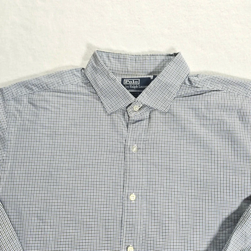 Polo Ralph Lauren Estate Shirt Mens 18 2XL Blue Classic Fit Button Up